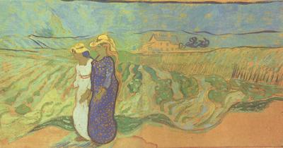 Vincent Van Gogh Two Women Crossing the Fields (nn04) China oil painting art